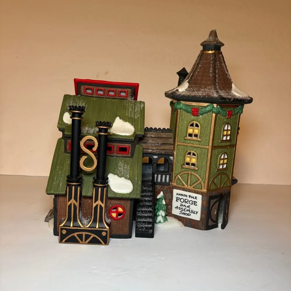 Vintage Department 56 North Pole Village Elfin Forge & Assembly Shop 1990s READ